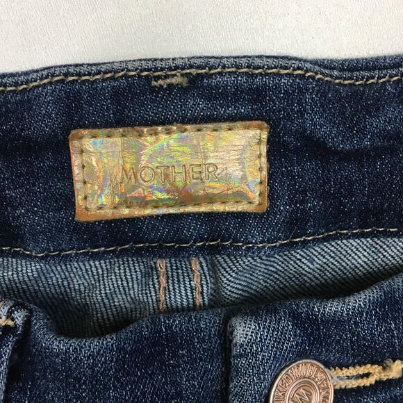 MOTHER Girl Crush Wash The Looker Ankle Fray Hem 5 Pocket Logo Hardware Jeans - Picture 2 of 16